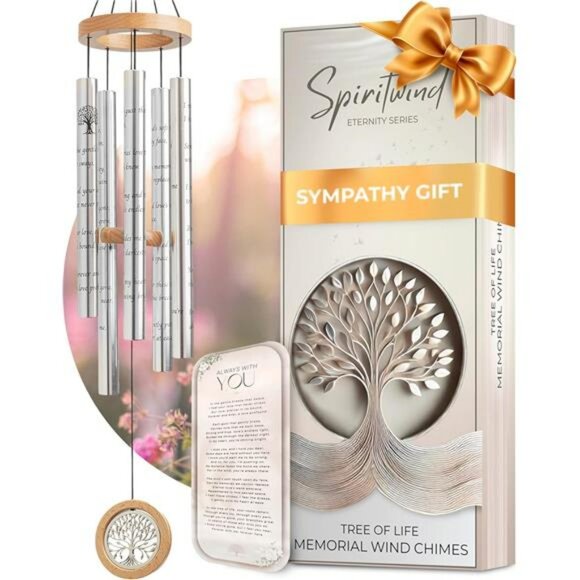 Tree of life memorial sympathy wind chimes outdoor garden decor gift for loss - Picture 1 of 7